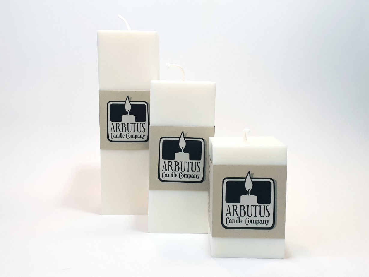 Arbutus Candle Company – Soy Wax 2.5in Square Pillar Candles resized