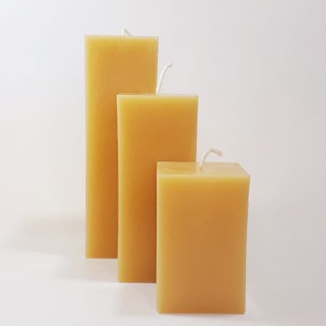 Beeswax 2.5×2.5 Square Pillar Candles