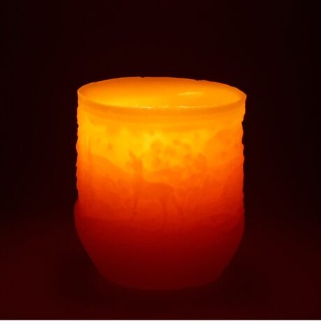 Arbutus Candle Company – Beeswax Winter Scene Candle Burning resized
