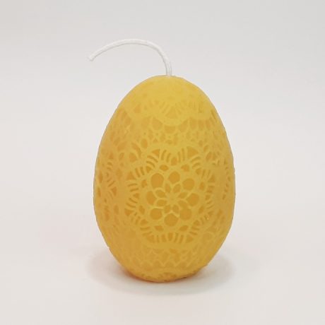 Beeswax Lace Egg Candle cropped resized