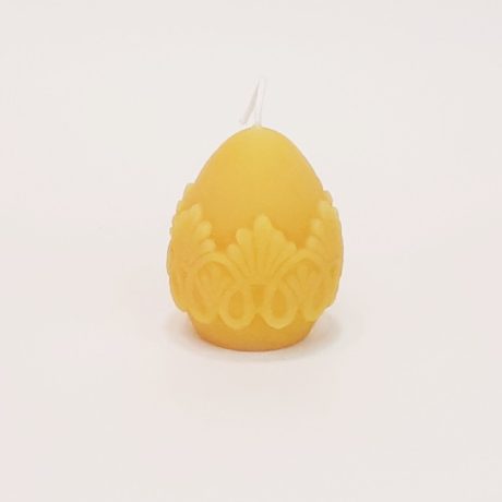 Beeswax Small Egg Candle with pattern cropped resized